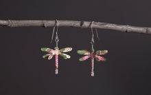 Load image into Gallery viewer, 1A-41(Hamdmade Washi dragonfly earrings)
