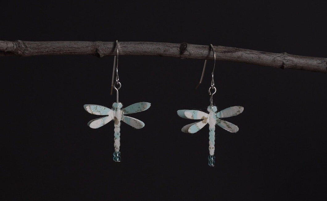 1A-12(Handmade Washi dragonfly earrings)