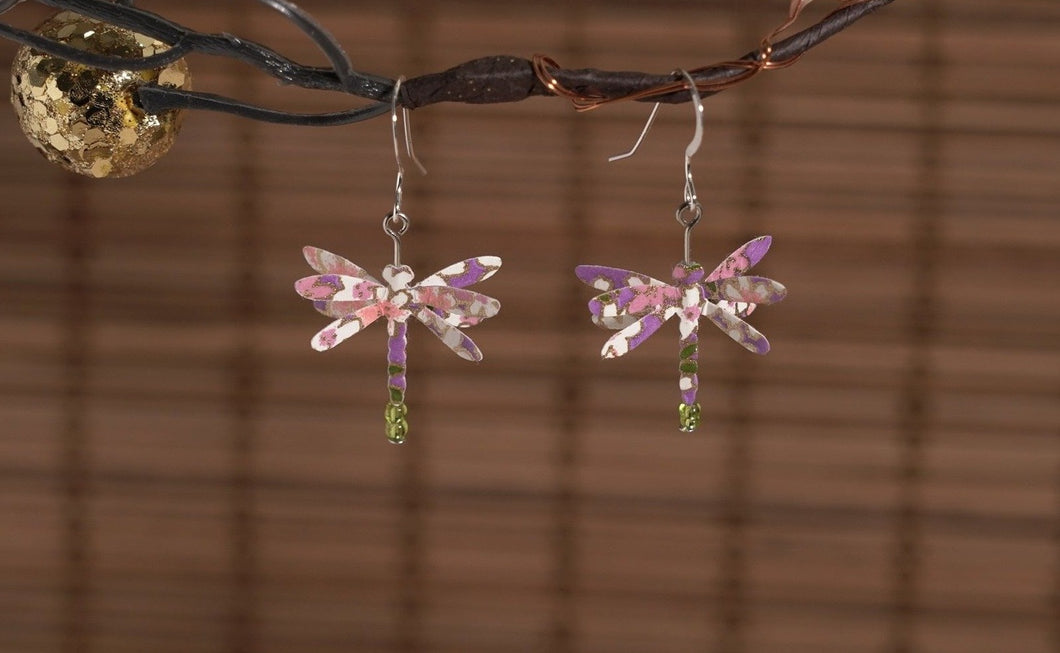 1A-46(Handmade Washi dragonfly earring)