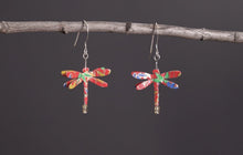 Load image into Gallery viewer, 1A-07(Handmade Washi dragonfly earrings)
