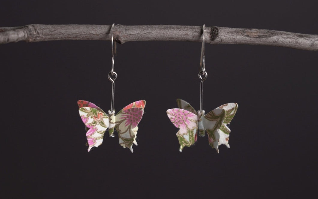 3B-31(Handmade Washi butterfly earrings)