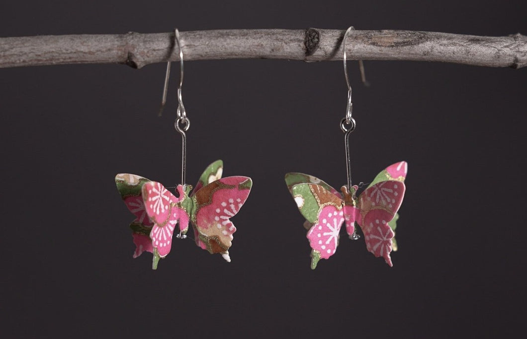 3B-41(Handmade Washi butterfly earrings)