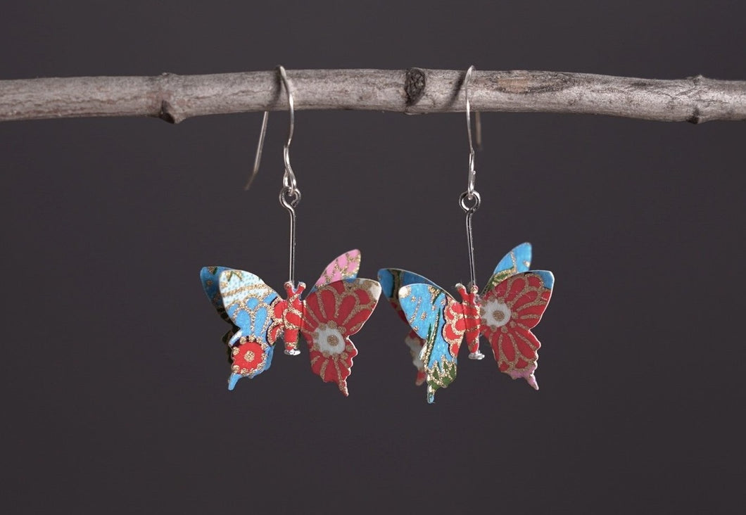 3B-55 (Handmade Washi butterfly earrings)